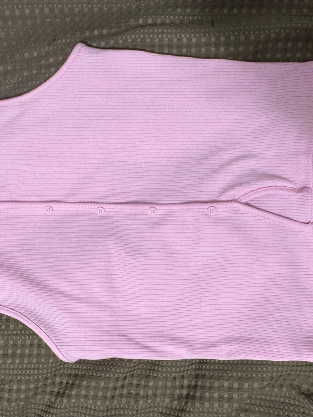 Pink Ribbed Button-Front Girls Tank - Picture 5 of 5